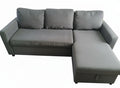 Schnittsofa – festes, weiches schwarzes Sofa mit Stauraum, ausziehbares Schlafsofa
