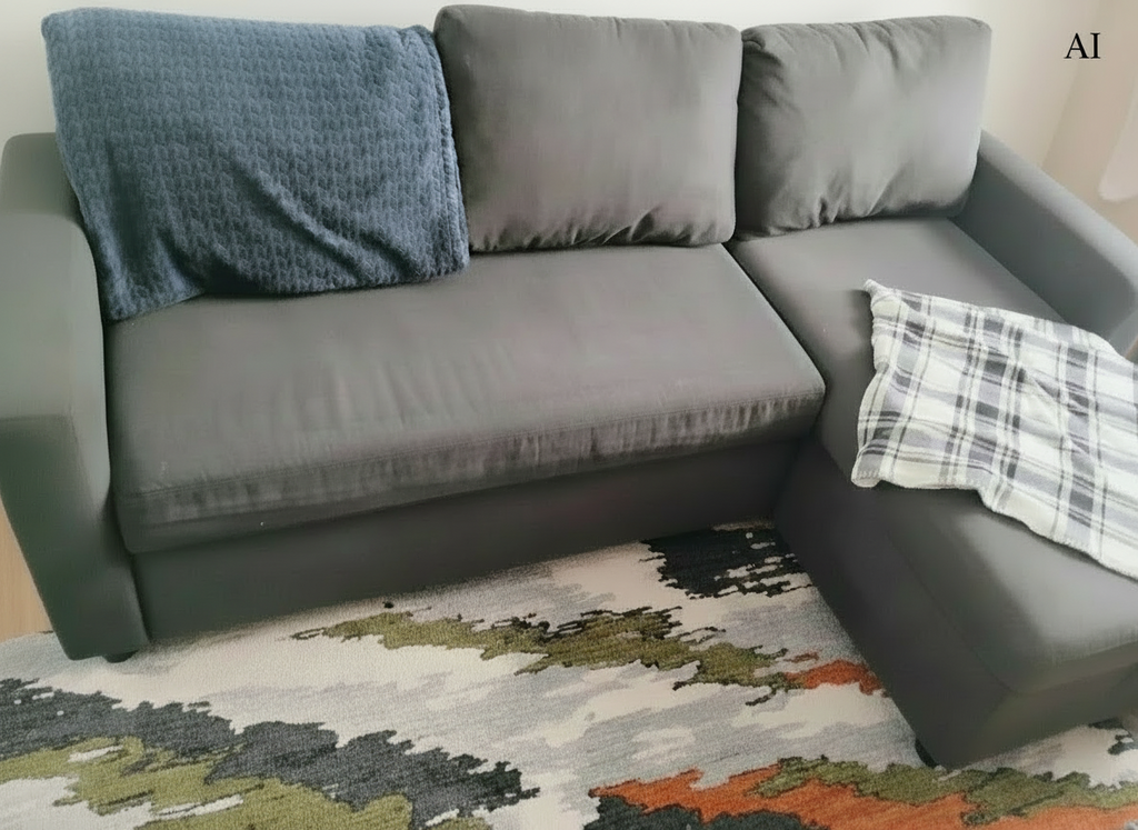 Schnittsofa – festes, weiches schwarzes Sofa mit Stauraum, ausziehbares Schlafsofa